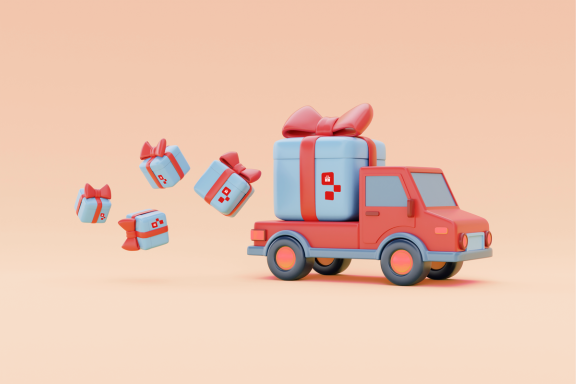 truck, delivery, gifts, animation