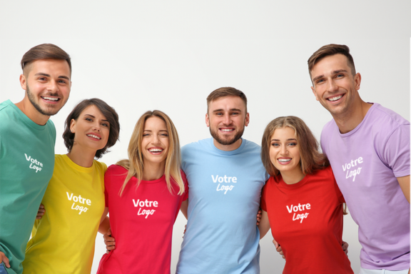 people, colorful shirts