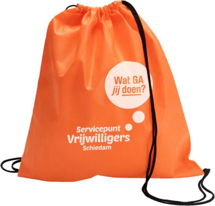 Sac à dos Spiro | 1,2 L | Non-tissé | Cordon de serrage | Cordons noirs