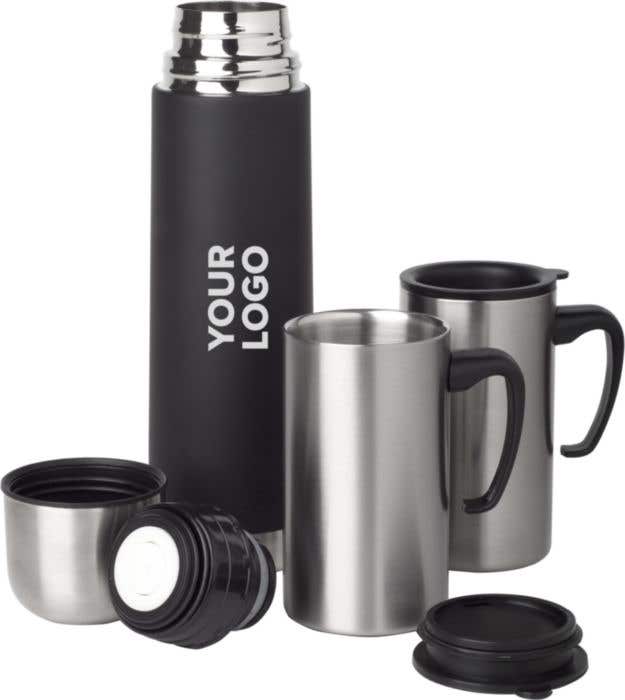 Bouteille isotherme Twin | 500 ml | Inox | Avec 2 tasses