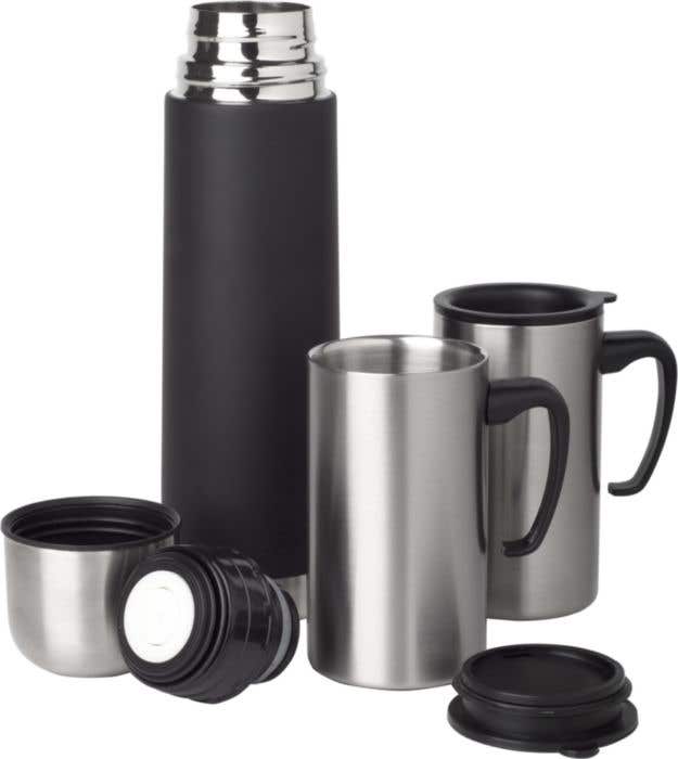 Bouteille isotherme Twin | 500 ml | Inox | Avec 2 tasses