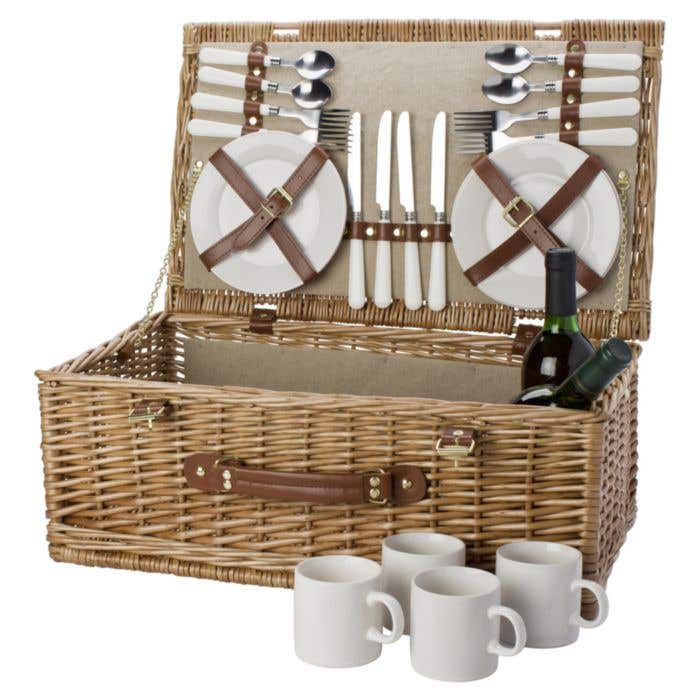 Panier pique-nique Tetra-time | 4 personnes | Vaisselle et couverts
