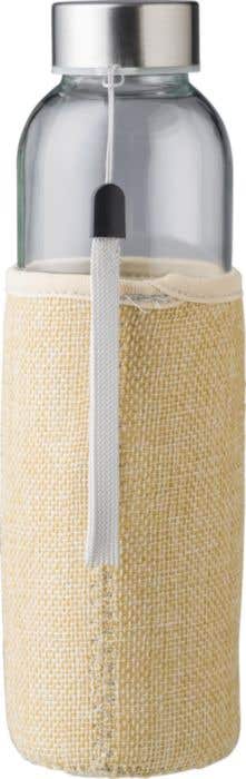 Gourde Kaydence | 500 ml | Verre | Bouchon inox | Housse en jute