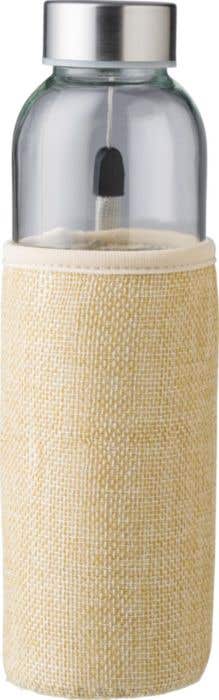 Gourde Kaydence | 500 ml | Verre | Bouchon inox | Housse en jute