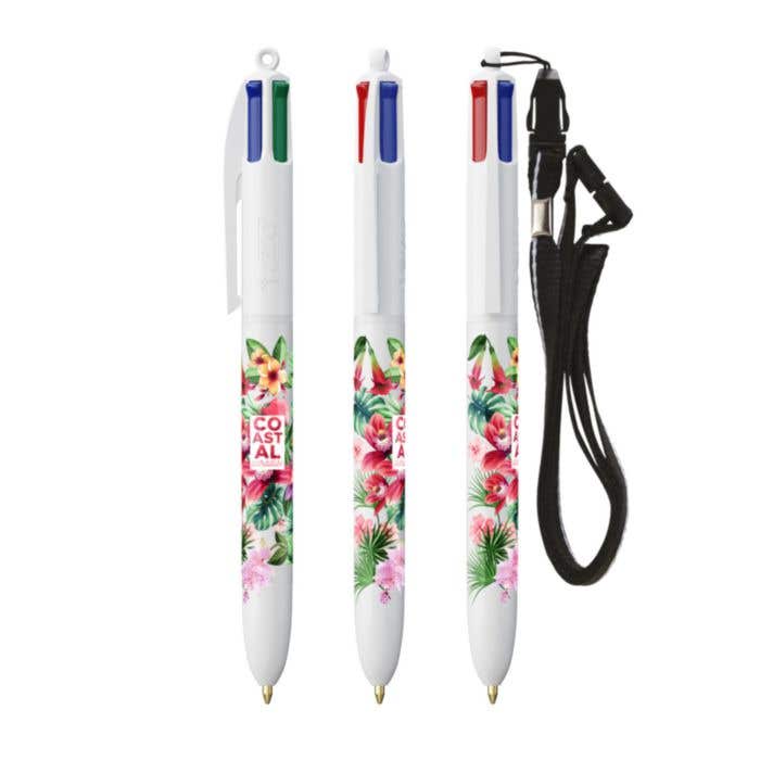 Stylo BIC 4-Colour + lanyard