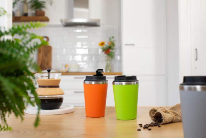 Mug de voyage Everleigh | 350 ml | Inox | Couvercle à clip | Finition mate