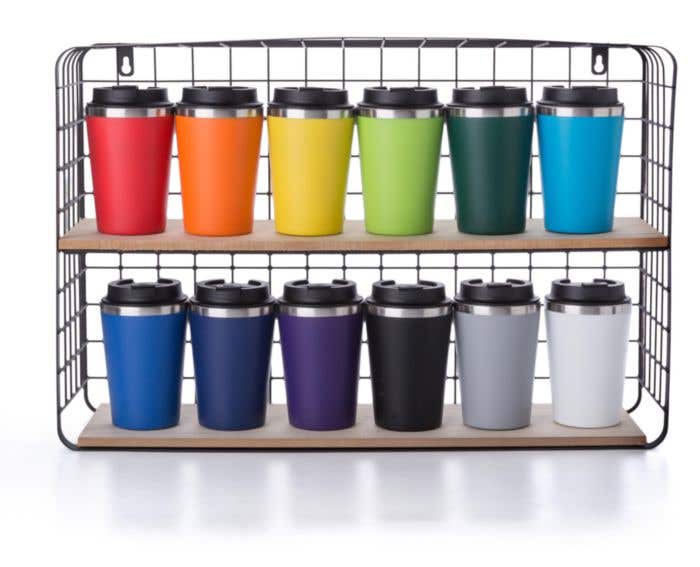 Mug de voyage Everleigh | 350 ml | Inox | Couvercle à clip | Finition mate