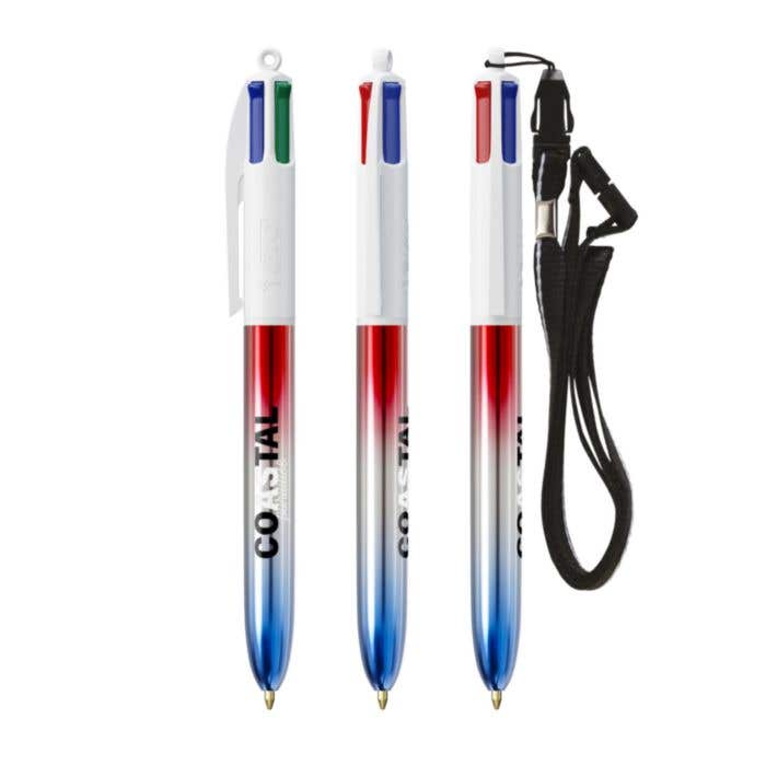 Stylo BIC® 4 Colours® Flags Collection + lanyard