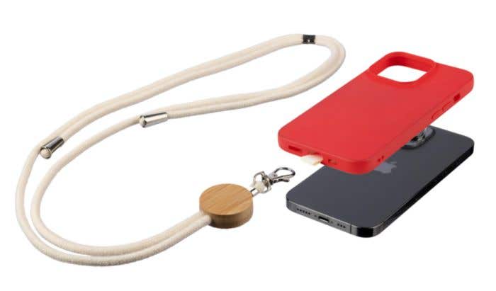 Cordon pour smartphone Lucia | 80 cm | Coton | Bambou | Réglable