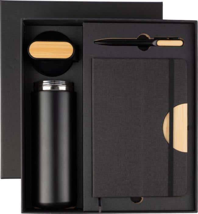 Coffret cadeau Kurt Office-Tri | 3 pièces | Bouteille isotherme | Carnet de notes | Stylo bille