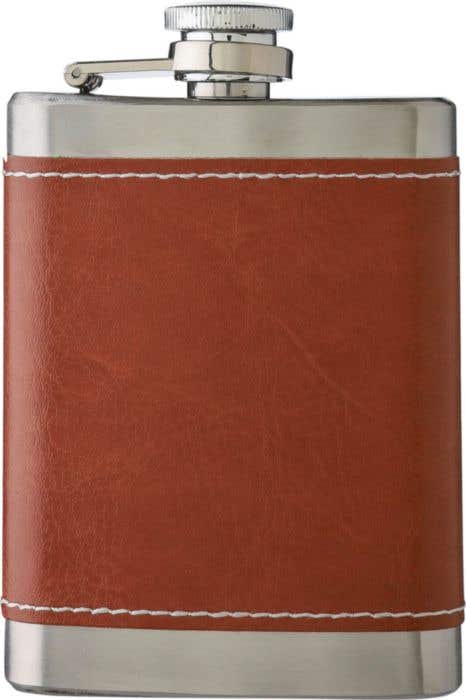 Flasque Cedric | 100 ml | Inox | Revêtement simili cuir
