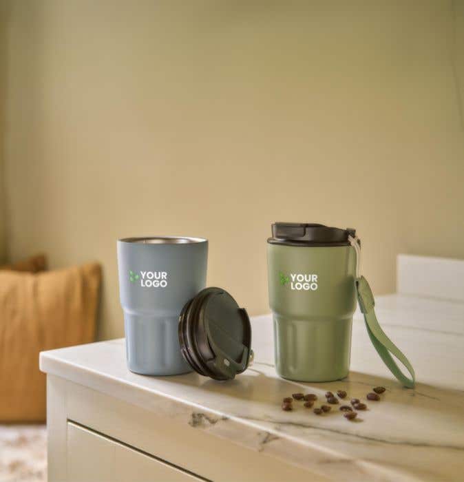 Mug de voyage Louisa | 320 ml | Inox | Double paroi | Dragonne