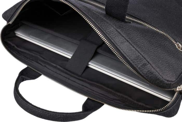 Sacoche pour ordinateur portable Lillian | 2,5 L | Compartiment portable 15" | Cuir végan | Fermeture éclair