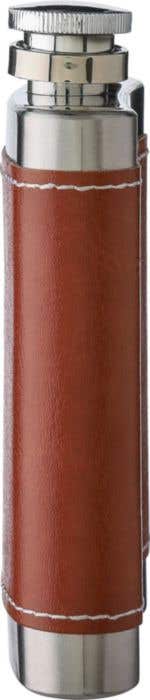 Flasque Cedric | 100 ml | Inox | Revêtement simili cuir