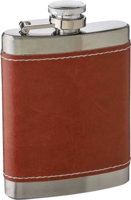 Flasque Cedric | 100 ml | Inox | Revêtement simili cuir