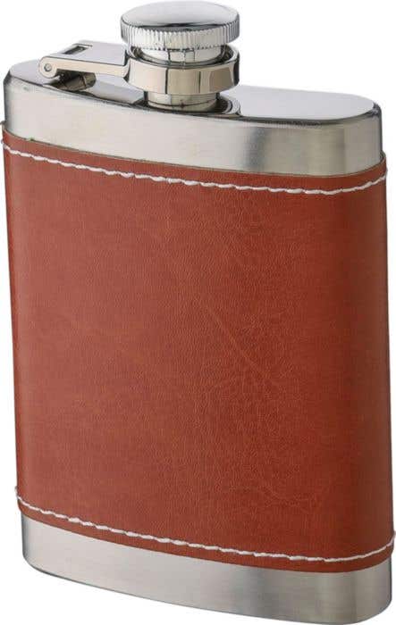 Flasque Cedric | 100 ml | Inox | Revêtement simili cuir