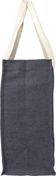 Sac de courses Denim Gretchen | 19 L | Fermeture à bouton-pression | Détails blancs