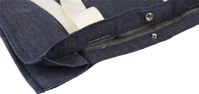 Sac de courses Denim Gretchen | 19 L | Fermeture à bouton-pression | Détails blancs