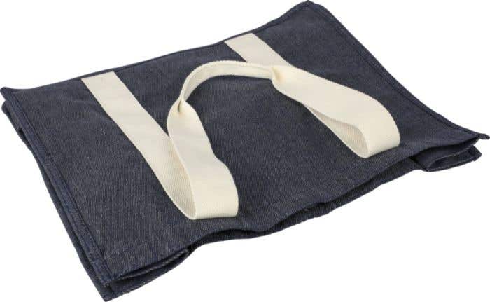 Sac de courses Denim Gretchen | 19 L | Fermeture à bouton-pression | Détails blancs