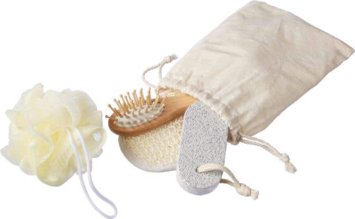 Set de bain Jean | 4 pièces | Étui en coton