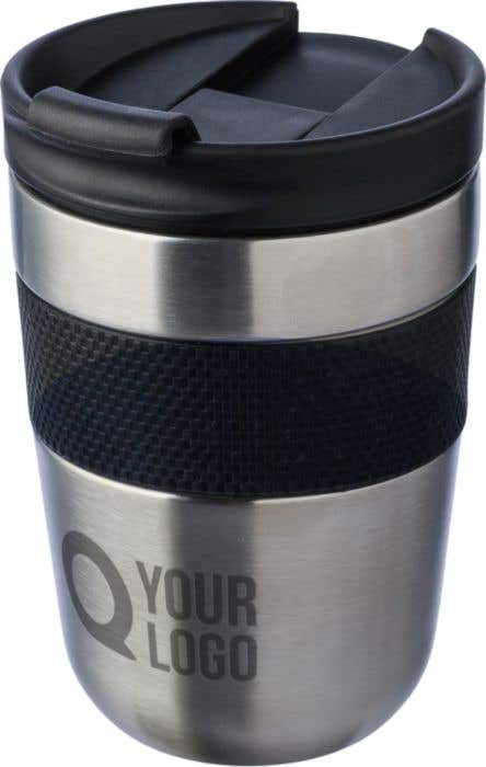 Mug de voyage Keith | 300 ml | Inox | Double paroi | Grip en silicone