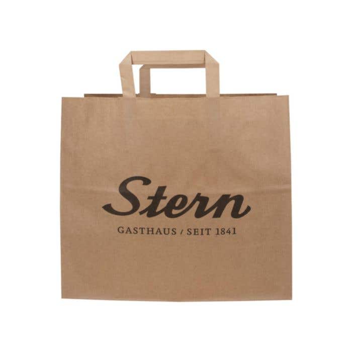 Sac en papier Takeaway avec poignées pliées L (B4) 26x17x26