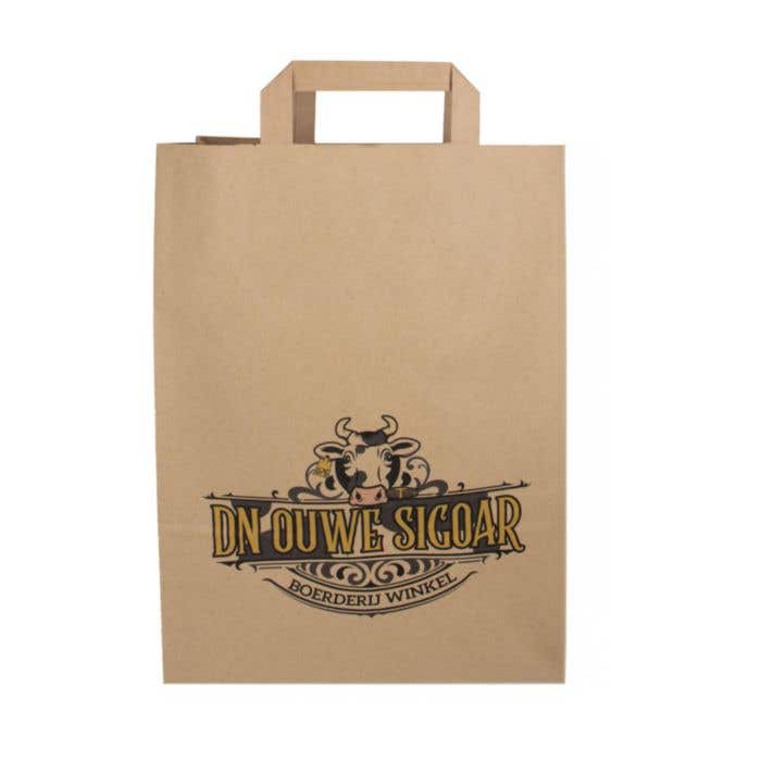 Sac en papier avec poignées pliées L (B4) 26x11x34