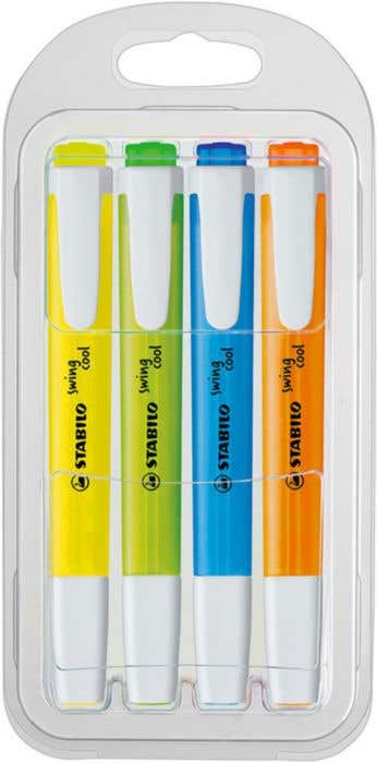 Set de surligneurs STABILO Swing Cool Set 4