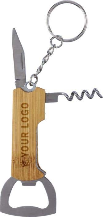 Porte-clés Stuart | Multi-outils | Bambou | 3 fonctions