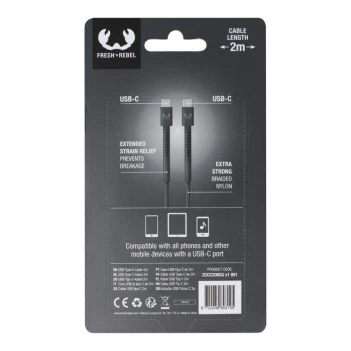 Câble de recharge Fresh 'n Rebel USB-C to USB-C 2m