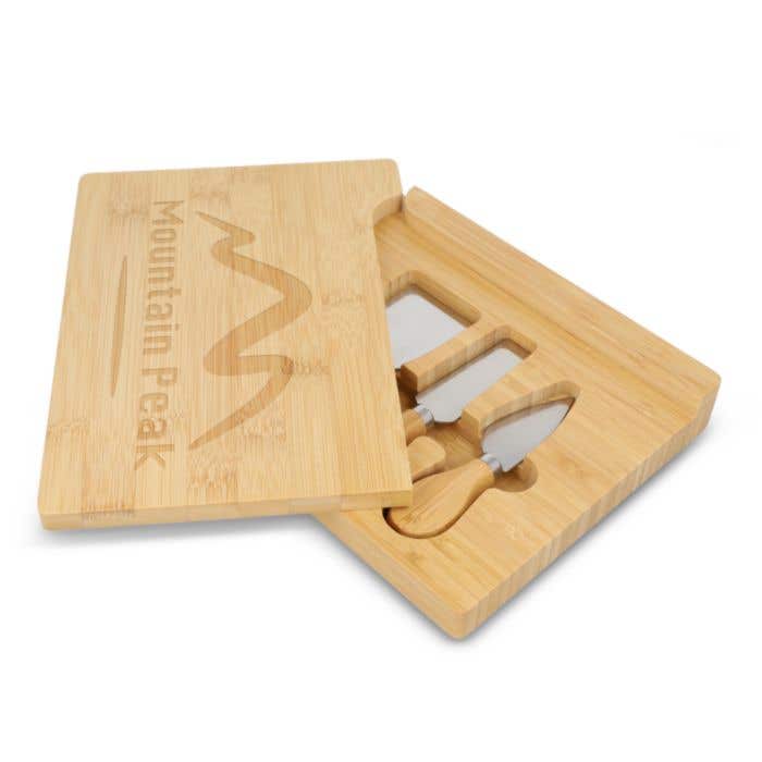 Service à fromage et à vin en bambou