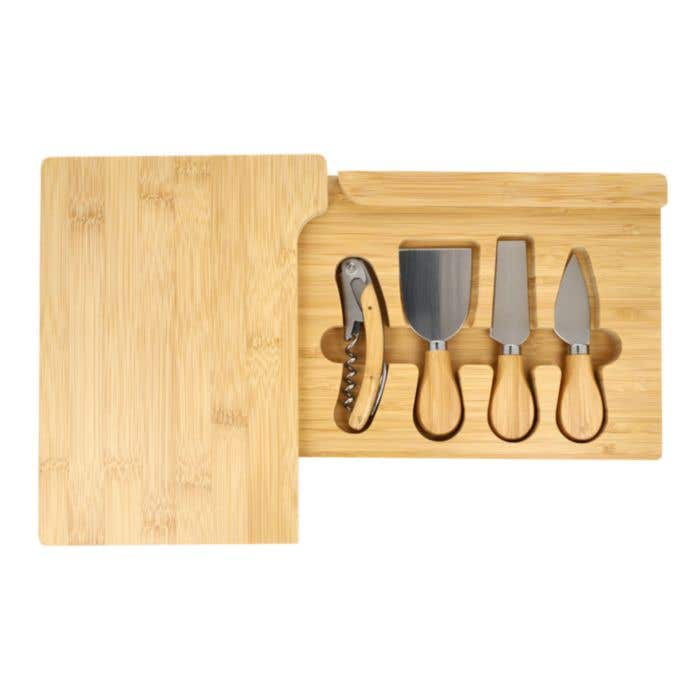 Service à fromage et à vin en bambou