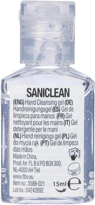 Gel pour les mains Saniclean | 15 ml | Désinfectant | Sans éthanol