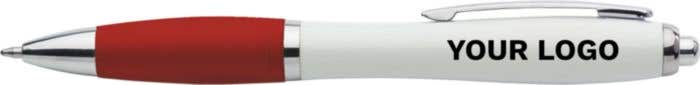 Stylo bille Cardiff White | Recyclé | Grip souple coloré