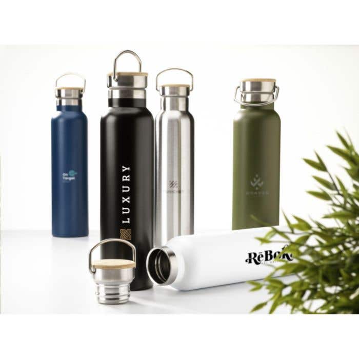 Gourde | Acier inoxydable recyclé | 750 ml | Bouchon en bambou