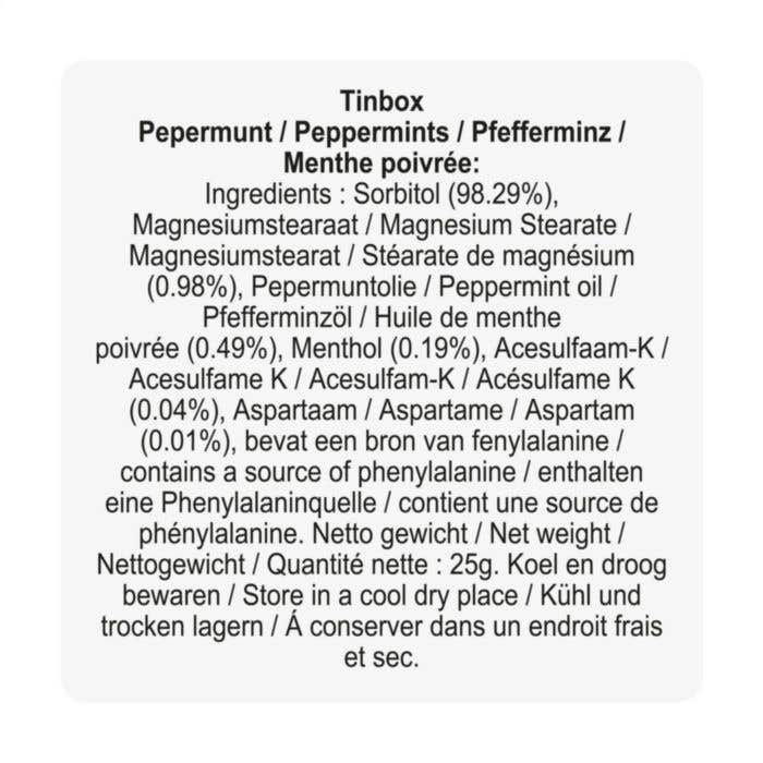 TinBox | Bonbons à la menthe | 25 grammes