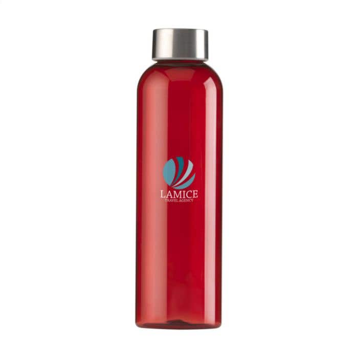 Gourde | 650 ml | Transparent coloré | Bouchon en acier inoxydable