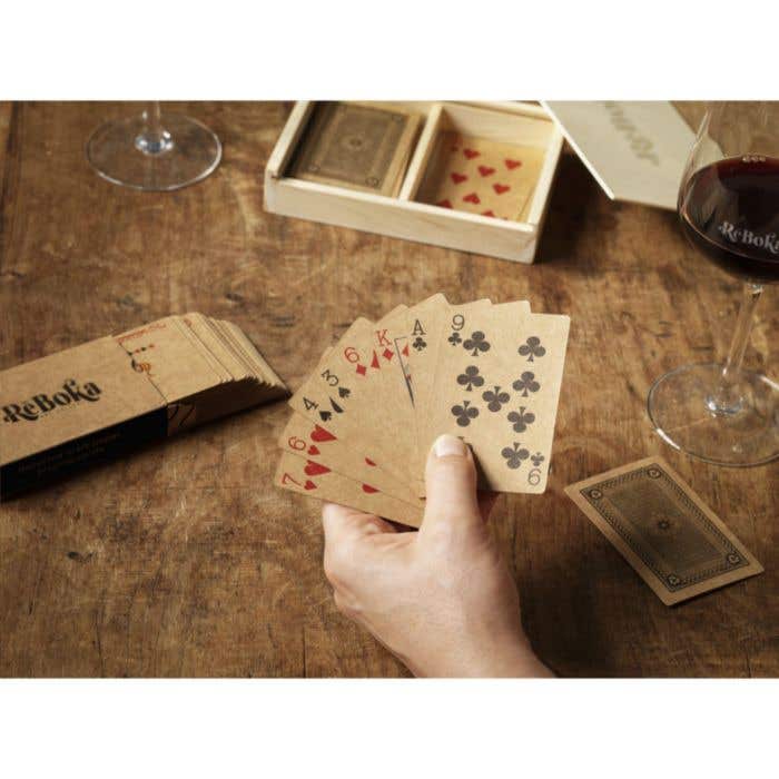 Cartes à jouer | Recyclé | Double jeu | Boîte en bois