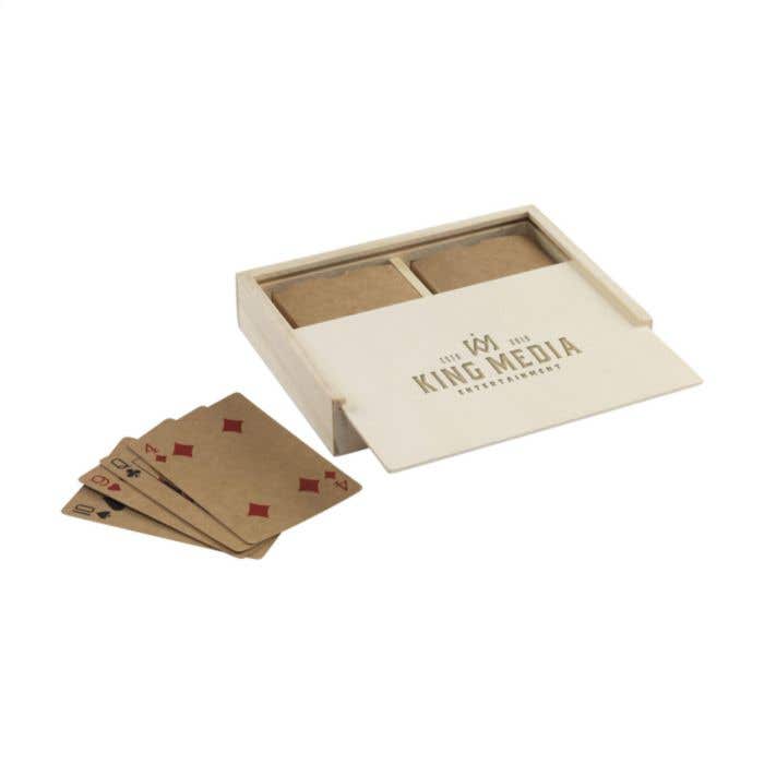Cartes à jouer | Recyclé | Double jeu | Boîte en bois