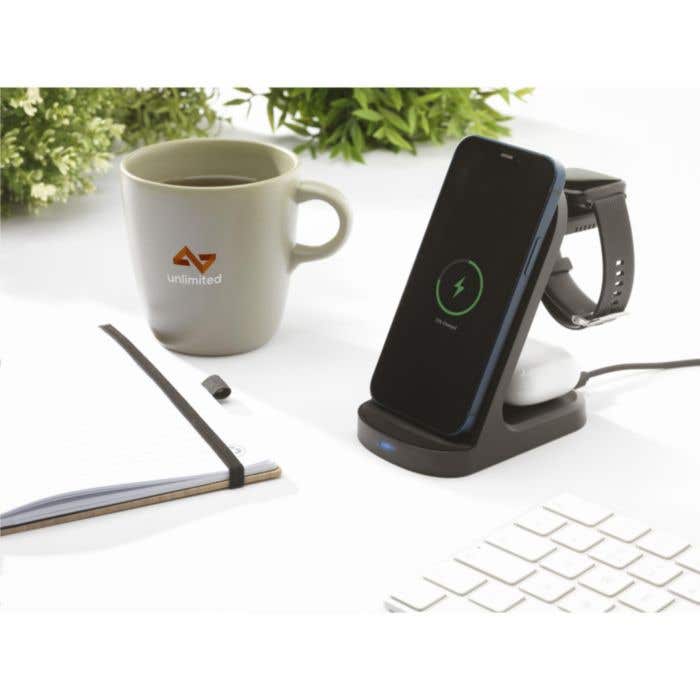 Chargeur 3-en-1 | Recyclé | 15W | Sans fil