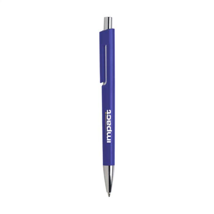Stylo à bille | Accent couleur argent | Encre bleue