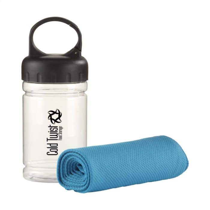 Serviette rafraîchissante | Polyester | Avec étui et mousqueton