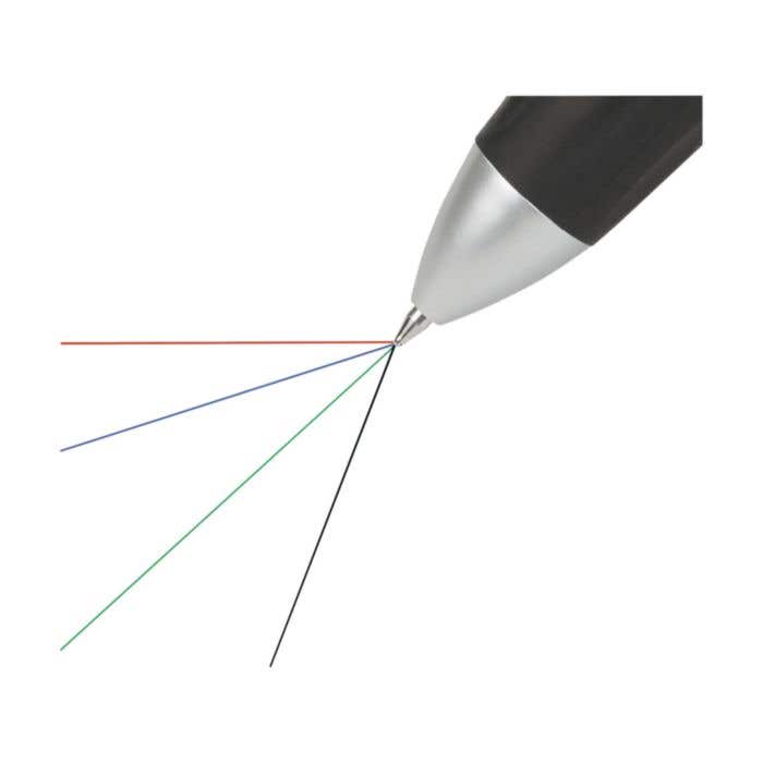 Stylo 4 couleurs | Grip en caoutchouc | Bleu, vert, rouge, noir