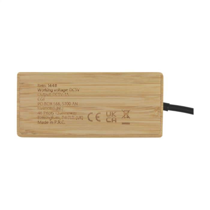 Hub USB | Bambou FSC® | 1x USB-A + 3x USB-C