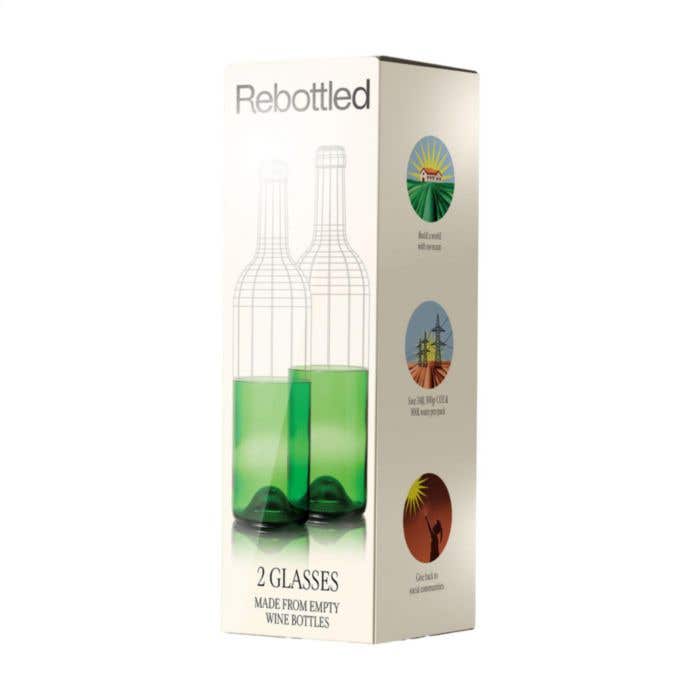 Rebottled® | Set de verres | Verre recyclé | 2x 330 ml