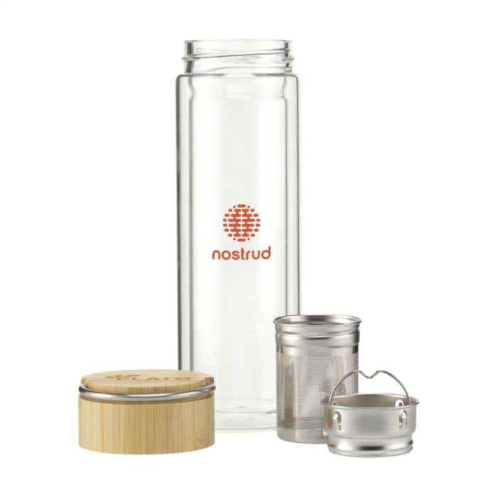 Gourde | Verre borosilicate | 300 ml | Avec infuseur à thé