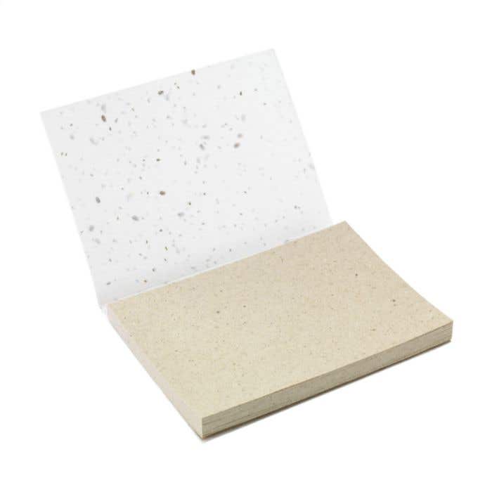 Carnet mémo | Papier ensemencé | 50 sticky notes | Papier d'herbe