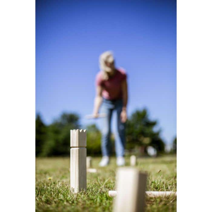 Kubb jeu de lancer | Bois | 21 pièces | Sac en coton