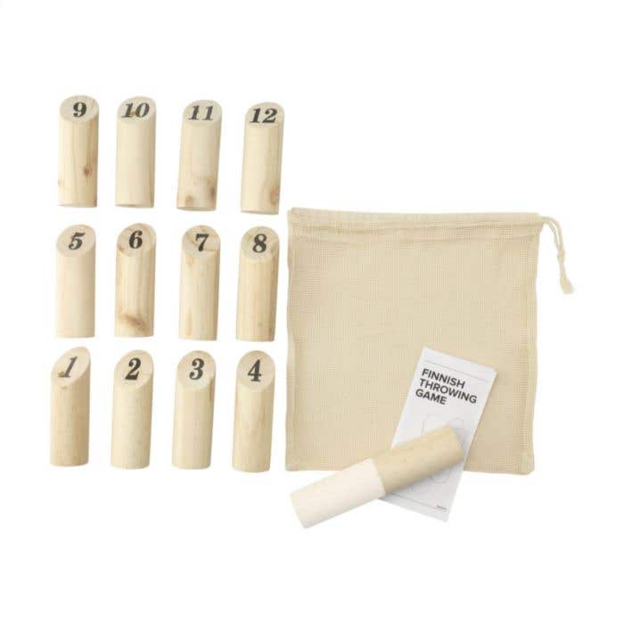 Jeu de lancement | Bois | 13 pièces | Avec sac de rangement