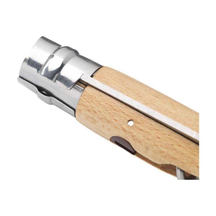 Opinel | Couteau de poche avec tire-bouchon | Acier inoxydable | Bois de hêtre